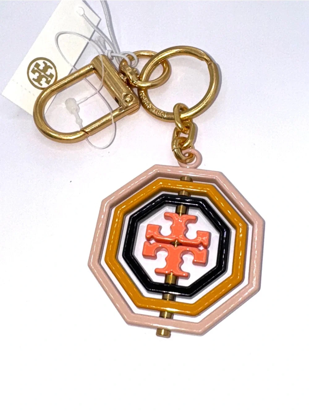 NEW Tory Burch Rotating Key Fob NWT Discontinued Key Chain